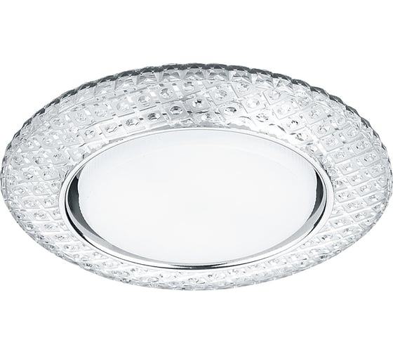 Встраиваемый светильник для натяжных потолков с белой LED подсветкой Feron CD4042 GX53, прозрачный, хром, 41304