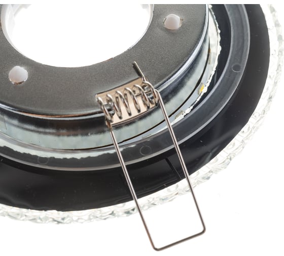 Встраиваемый светильник для натяжных потолков с белой LED подсветкой Feron CD4042 GX53, прозрачный, хром, 41304