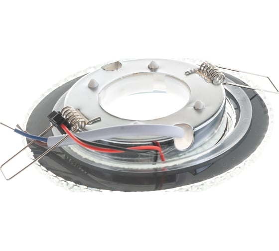 Встраиваемый светильник для натяжных потолков с белой LED подсветкой Feron CD4042 GX53, прозрачный, хром, 41304