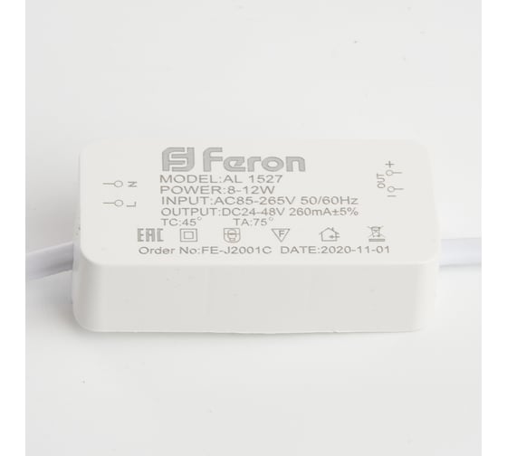 Встраиваемый светодиодный светильник FERON AL1527, 12W, 4500K, 960Lm, белый 41197