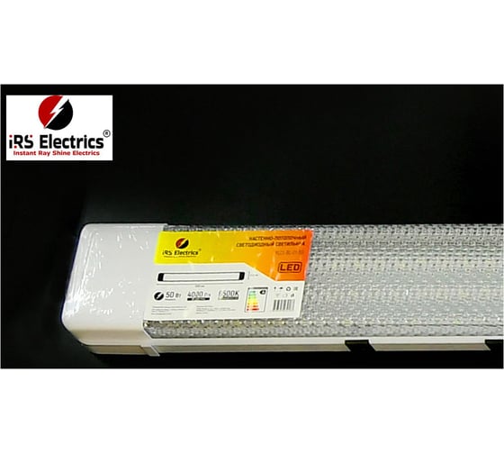 Настенно-потолочный светильник IRS Electrics 50 вт, размеры 74x1200 мм, световой поток 2000 лм, цветовая температура 6500 к, холодный белый свет, 220-240в, 50 гц. ARD258882