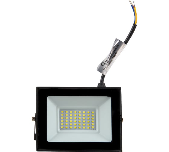 Светодиодный прожектор с датчиком освещенности General Lighting Systems 50Вт 860Лм 6500К Холодный белый свет IP65 Черный GTAB-S1-50BT-IP65-6 403224