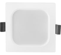 Светодиодный встраиваемый светильник General Lighting Systems 6Вт, 480Лм, 6500К, Холодный белый свет, Квадрат, 90х90х25мм GLP-SW3-6BT-90-6 412412