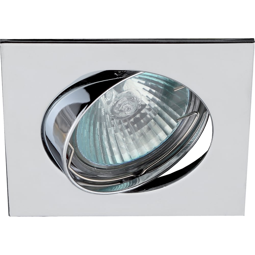 Светильник ЭРА KL2A CH литой квадрат пов. MR16,12V/220V, 50W 50W хром ...