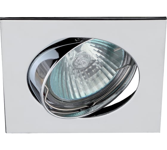 Светильник ЭРА KL2A CH литой квадрат пов. MR16,12V/220V, 50W 50W хром (100/1400) C0043661 1