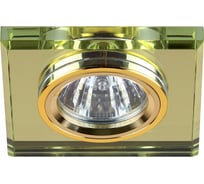 Светильник декоративный ЭРА DK8 GD/YL стекло квадрат MR16,12V/220V, 50W, золото/зеркальный желтый (50) C0043738