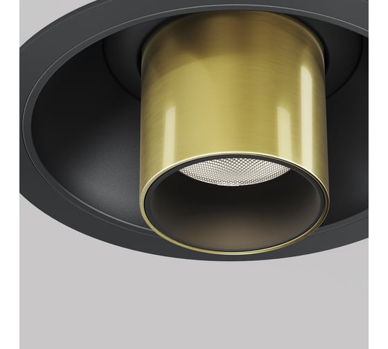 Встраиваемый светильник MAYTONI Focus T LED 7W Алюминий Черный и Латунь C140RS-L200-7W4K-BBS