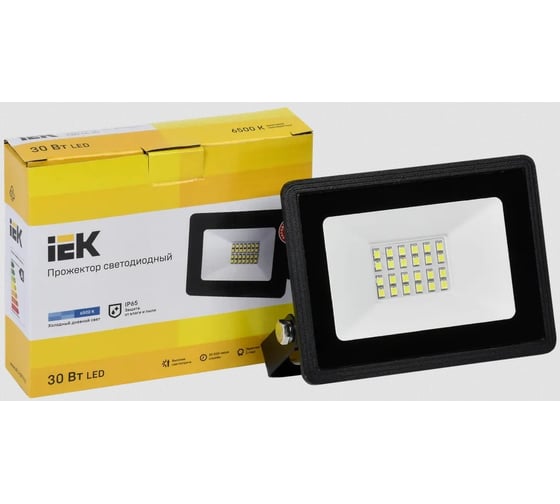 Светодиодный прожектор IEK СДО 06-30 черный IP65 6500K LPDO601-30-65-K02