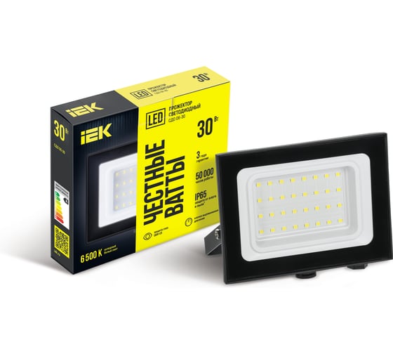 Светодиодный прожектор IEK СДО 06-30 черный IP65 6500K LPDO601-30-65-K02
