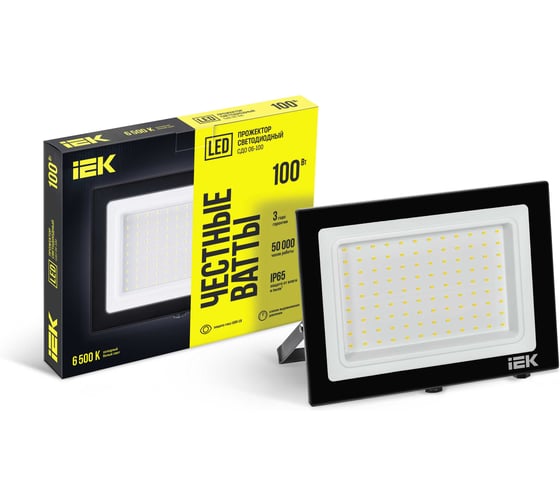 Светодиодный прожектор IEK СДО 06-100 черный IP65 6500K LPDO601-100-65-K02