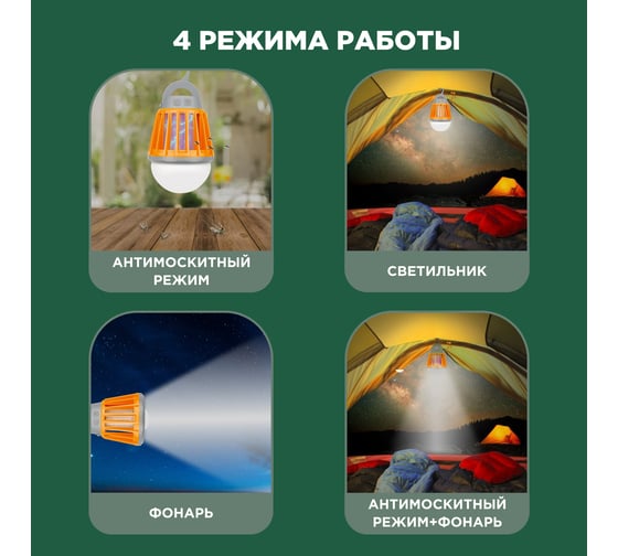Антимоскитный кемпинговый фонарь REXANT R20 USB  71-0076