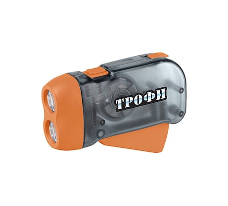 Фонарь Трофи TD2 Динамо 2xLED, L1131, ремешок, Б0003943