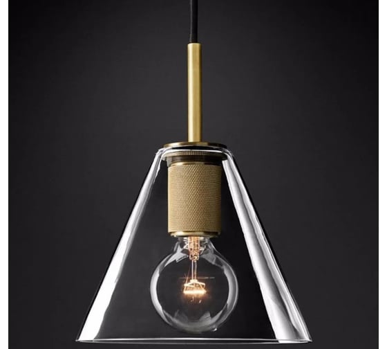Подвесной светильник IMPERIUMLOFT RH Utilitaire Funnel Pendant Brass 123649-22 1