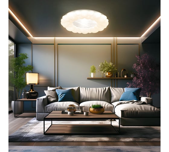 Светильник потолочный REXANT Lyra, LUMI Line, 490x80мм, белый 650-1054