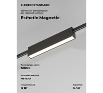 Трековый светильник Elektrostandard Esthetic Magnetic 12W 3000K черный a065424