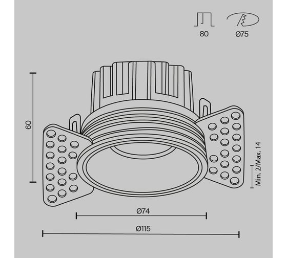 Встраиваемый светильник MAYTONI Round LED 12W Алюминий Латунь DL058-12W4K-TRS-BS