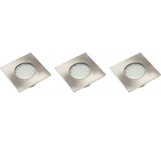 Комплект 3 светильников  GTV MARBELLA PLUS врезной, 220V/3x1,5W, 3x27 LED, провод 2,5M, цвет тёплый белый LD-KWP27CB-53 1