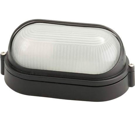 Светильник уличный СВЕТОЗАР влагозащищенный с верхним декоративным кожухом, овал, цвет черный, 60 Вт SV-57221-B