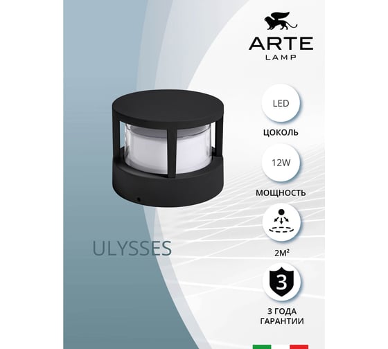 Уличный настенный светильник ARTE LAMP ULYSSES A8912AL-1BK