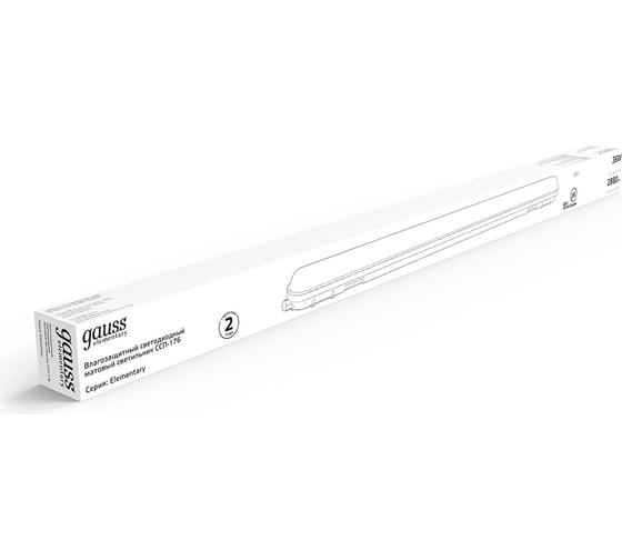 Светодиодный светильник Gauss ССП-176 IP65 1200х76х66 36W 2880lm 6500K матовый 864225336