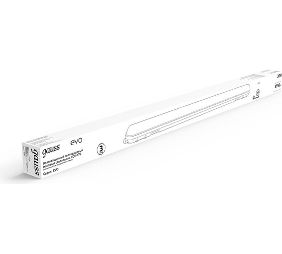 Светодиодный светильник Gauss ССП-176 IP65 1200х76х66 36W 3950lm 4000K матовый 864425236