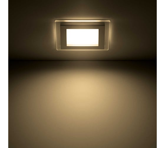 Встраиваемый светильник Gauss LED 6W 450lm 3000K с декор стеклом квадрат 948111106