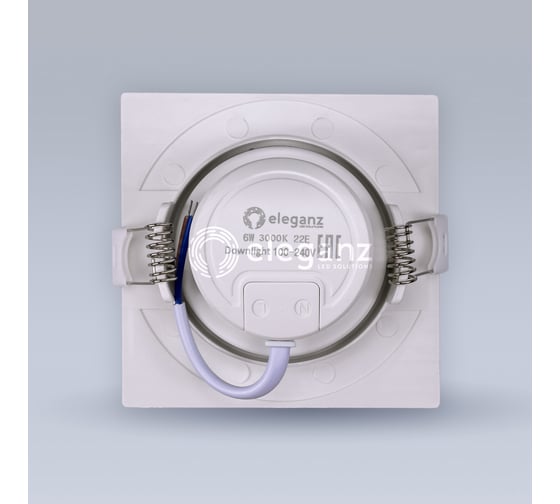 Светодиодный встраиваемый светильник ELEGANZ Поворотный квадрат 6W теплый 3000К 220V EL-0014