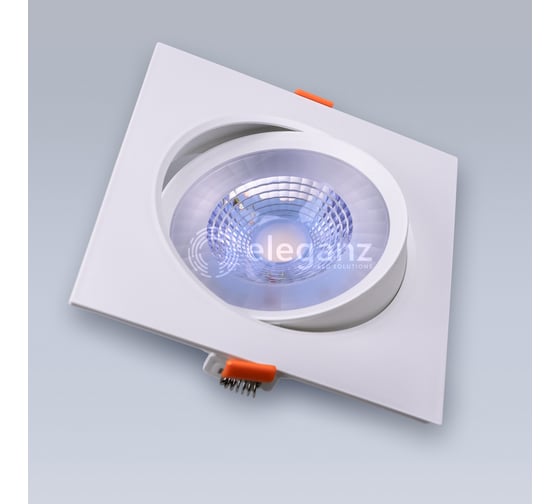Светодиодный встраиваемый светильник ELEGANZ Поворотный квадрат W теплый 3000К 220V EL-0012