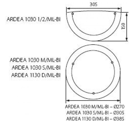 Светильник-тарелка KANLUX ARDEA 1030 S/ML-BI/ 70784