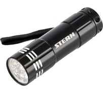 Бытовой фонарь Stern алюминиевый с гравировкой, чёрный корпус, 9 LED, 3хААА 90506