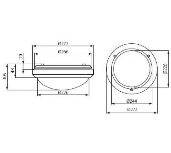 Герметичный светильник KANLUX Е27 MARC DL-60 7015