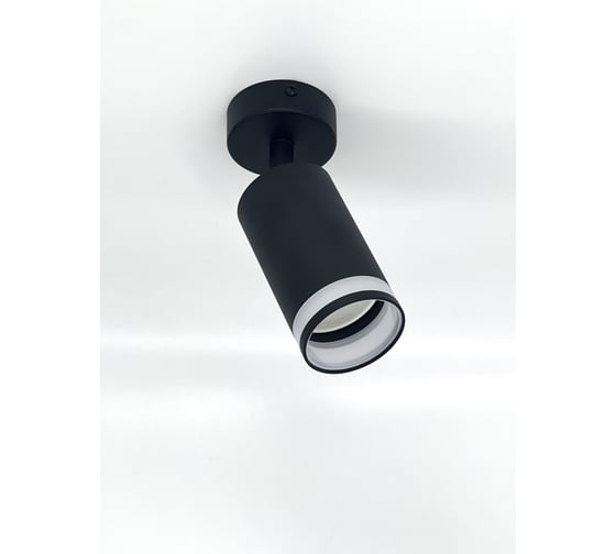 Светильник truEnergy поворотный с матовым кольцом с цоколем GU10 D54xH100мм алюминий черный 21332 34107499