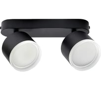Светильник накладной truEnergy с матовым кольцом поворотный спот двухламповый 2xGX53 H125xL230мм алюминий черный 21038 34107751