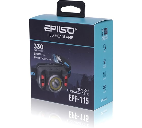 Фонарь налобный Epilso CREE XTE 5W+COB 330 Lm EPF-115