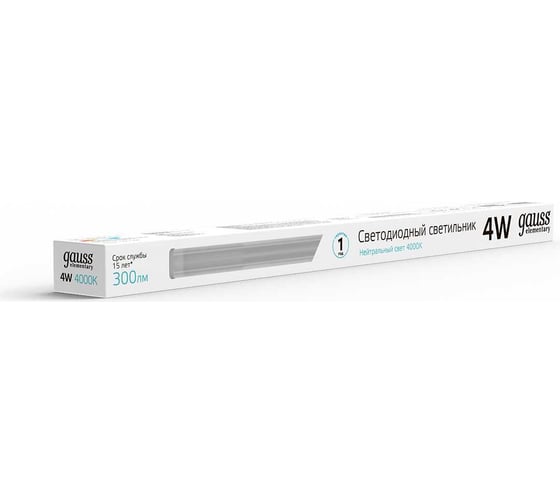 Светильник Gauss LED TL Elementary линейный матовый 4W 4000K 313х22х33, 300лм 130411204