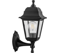 Садово-парковый светильник FERON НБУ 04-60-001 60W 230V E27 340*190мм черный, вверх/вниз, 4-х гранник 32226