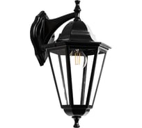 Садово-парковый светильник FERON 6202/PL6202 шестигранный на стену вниз 100W E27 230V, черный 11066