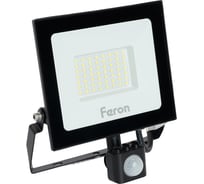 Светодиодный прожектор FERON LL-908 с датчиком 50W 6400K 230V черный IP44 29558