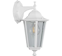 Садово-парковый светильник FERON 6202/PL6202 шестигранный на стену вниз 100W E27 230V, белый 11065