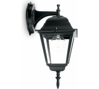 Садово-парковый светильник FERON 4102/PL4102 четырехгранный на стену вниз 60W E27 230V, черный 11016