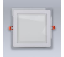 Светодиодный встраиваемый светильник ELEGANZ СТЕКЛО Квадрат 18W теплый 3000К 220V, 1шт 1805