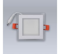Светодиодный встраиваемый светильник ELEGANZ СТЕКЛО Квадрат 6W холодный 6000К 220V, 1шт 1808