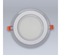 Светодиодный встраиваемый светильник ELEGANZ СТЕКЛО Круг 12W холодный 6000К 220V, 1шт 1811