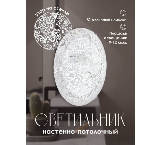 Настенно-потолочный светильник Мелодия Света Snow White R1003-2W-300 WT 000059667
