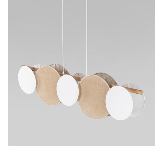 Подвесной светильник TK Lighting с тканевым рассеивателем 4815 Pulse белый/светлое дерево a068389