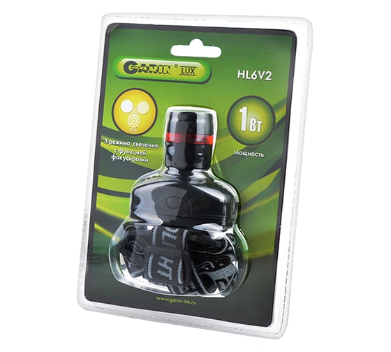 Фонарь Garin LUX HL6V2 налобный 1Вт BL1 13704