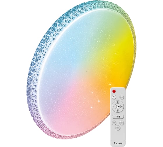 Настенно-потолочный КОСМОС LED светильник MYSTERY RGB 75Вт 6000Лм с RGB подсветкой KSMystRGB75W 1