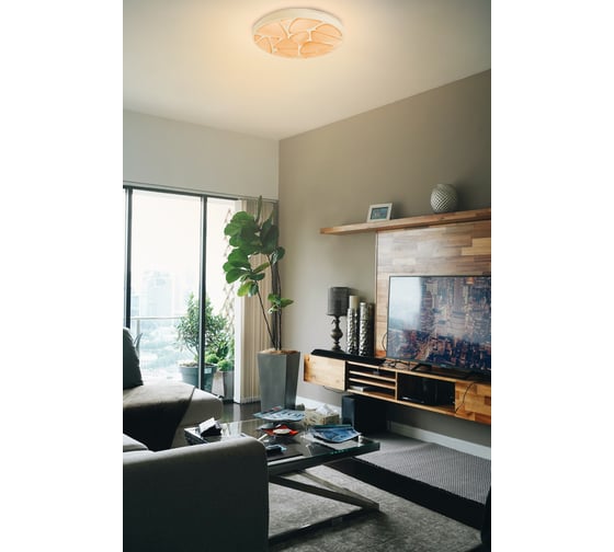 Настенно-потолочный КОСМОС LED светильник SHELL RGB 75Вт 6000Лм с RGB подсветкой KSShelRGB75W