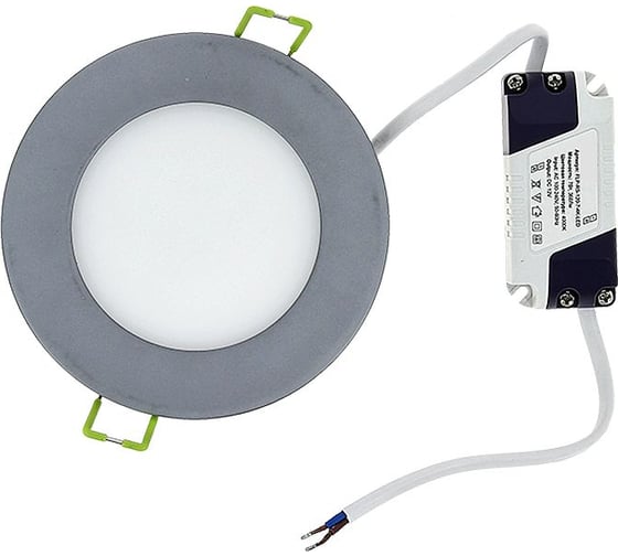 Светодиодная панель EKF, круг 12 Вт 2700К серебро 180 мм серии FLP-R Proxima FLP-RS-180-12-2.7K-LED