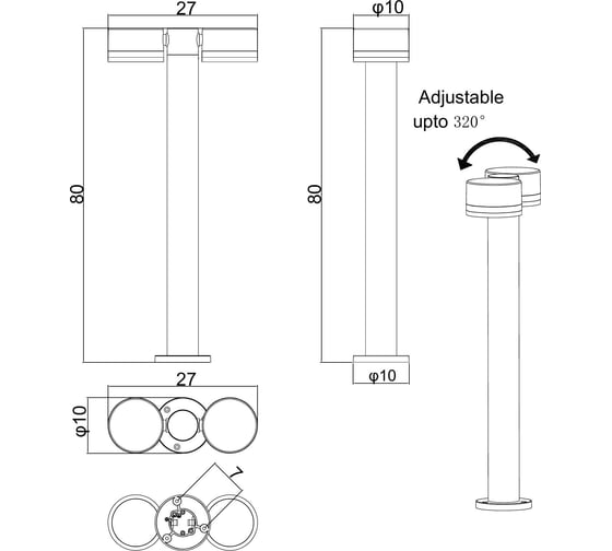 Ландшафтный светильник ARTE LAMP NUNKI A1910PA-2BK